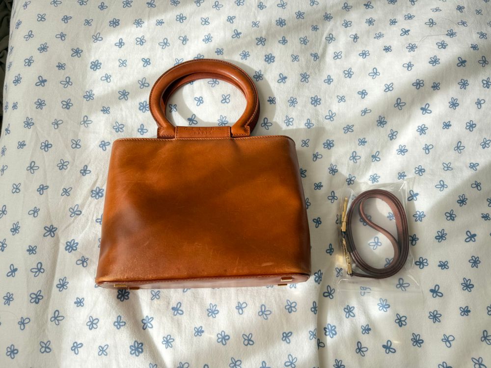 Vintage Celine Brown Leather Top Handle Bag