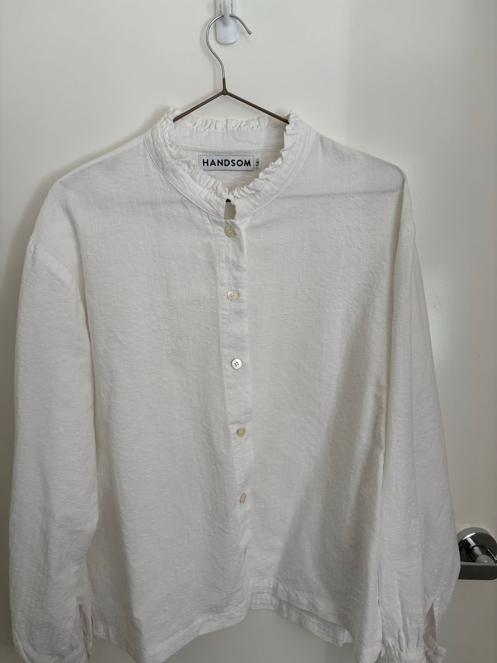 Handsom White Frilled Collar Shirt