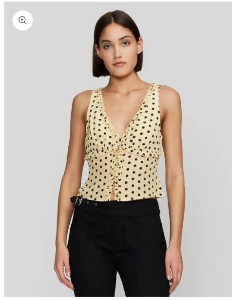Ownley Yellow Polka Dot Top