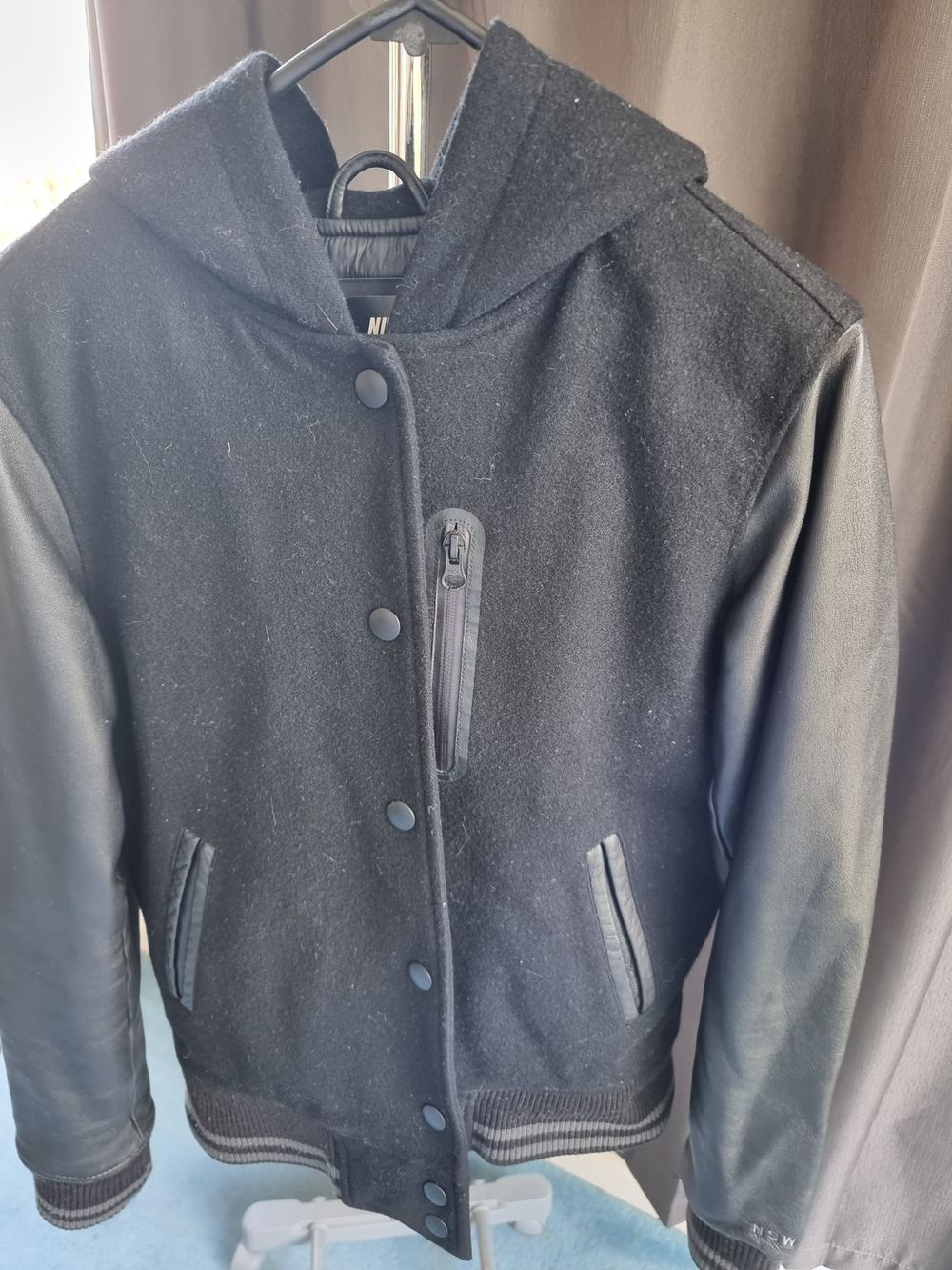 nike wool leather jacket