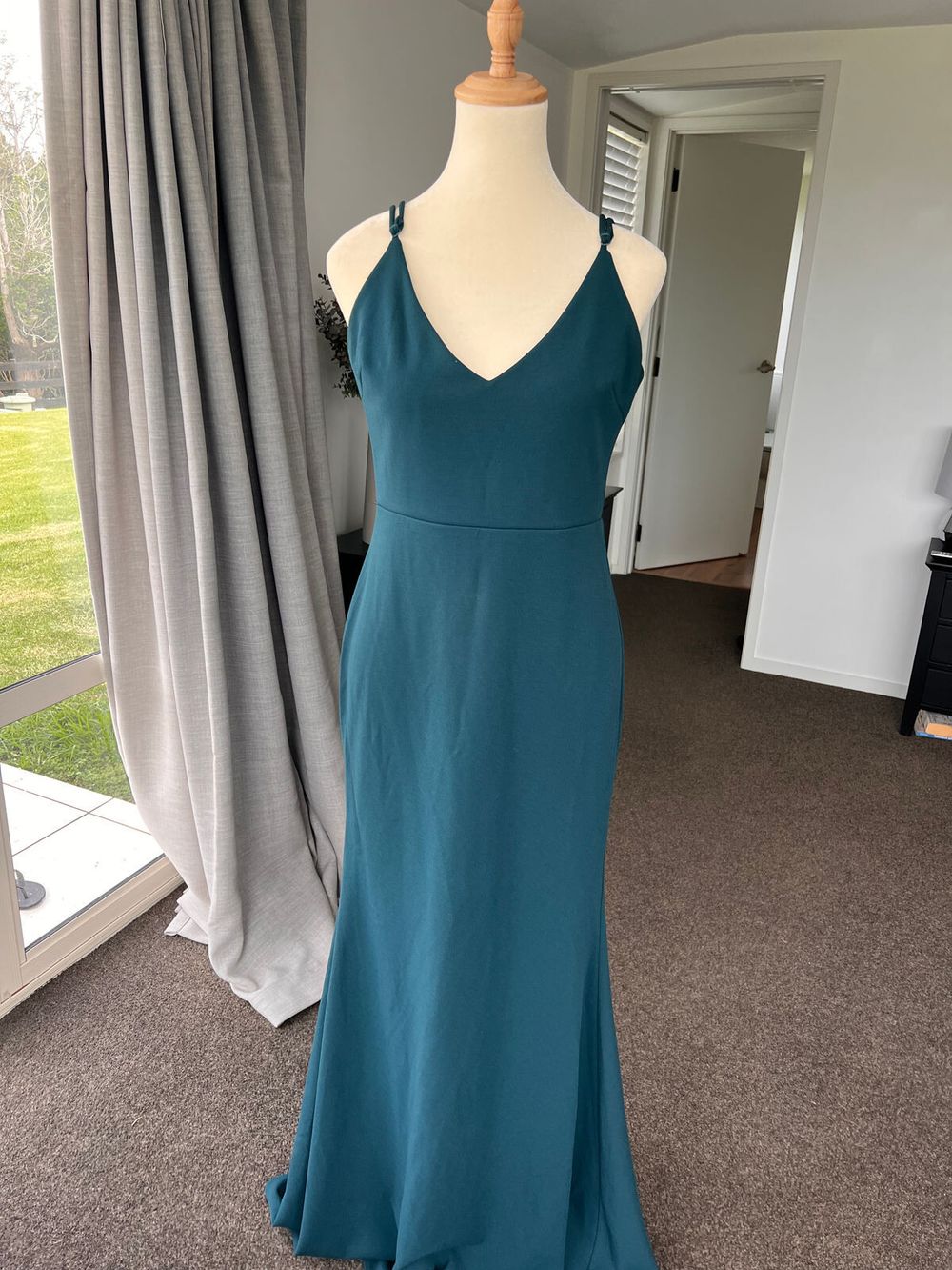 emerald green ball dress nz Satin Emerald Green Ball Dress, Size 6 main image 0