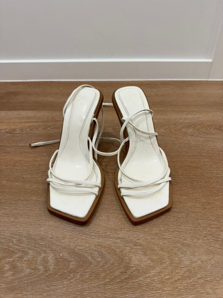 Zara white heels size 37