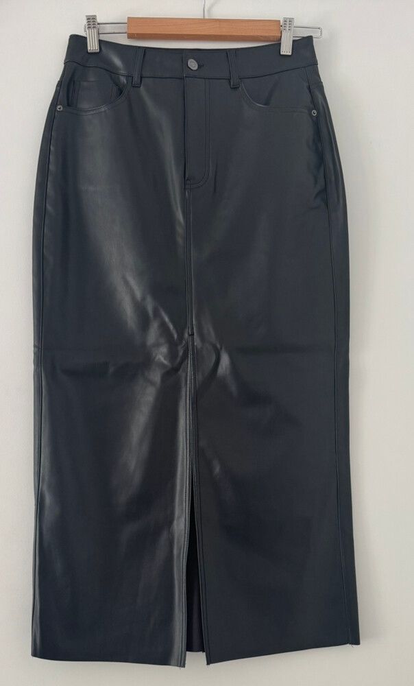 Dotti Black Faux Leather Skirt
