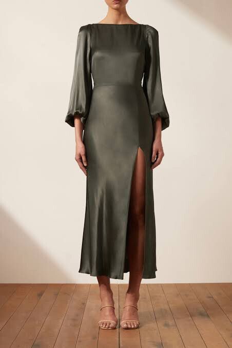Shona Joy - La Lune Balloon Sleeve Backless Midi Dress