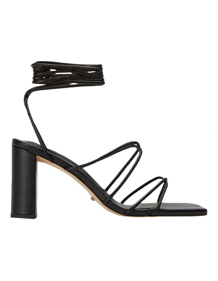 Tony Bianco Black Strappy Block Heels