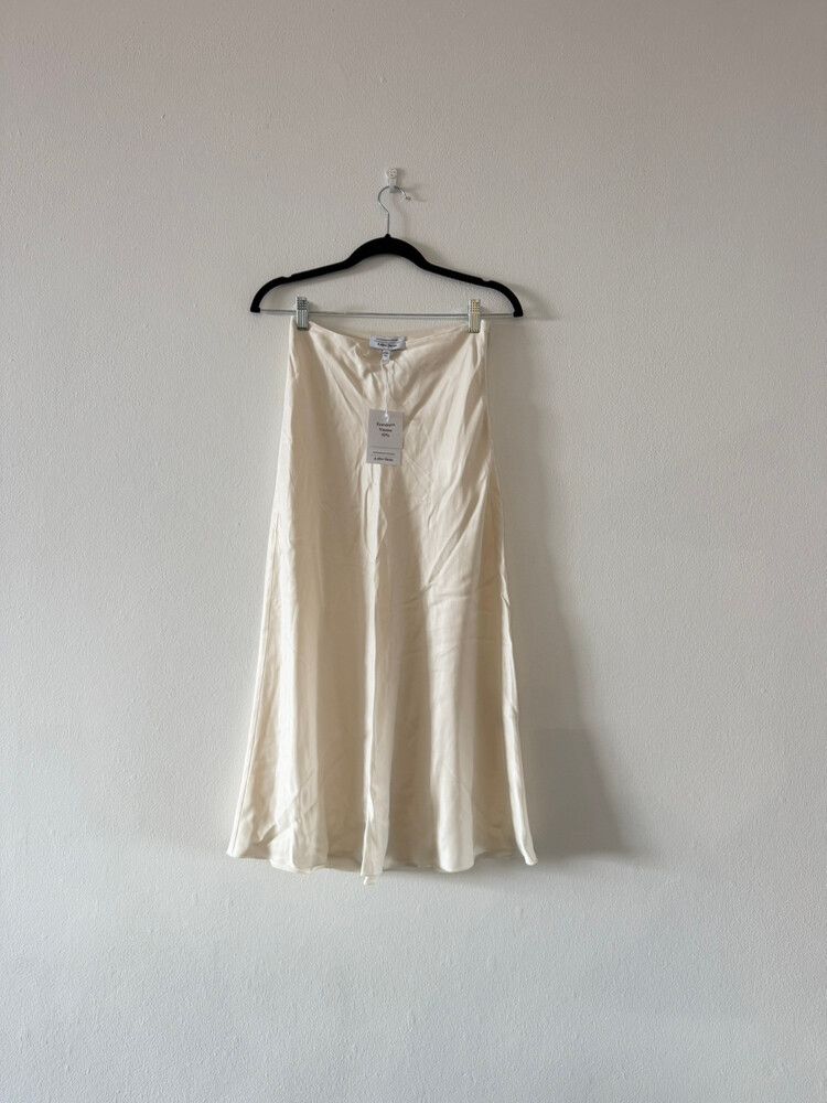 & Other Stories - Ivory White Slip Midi Skirt