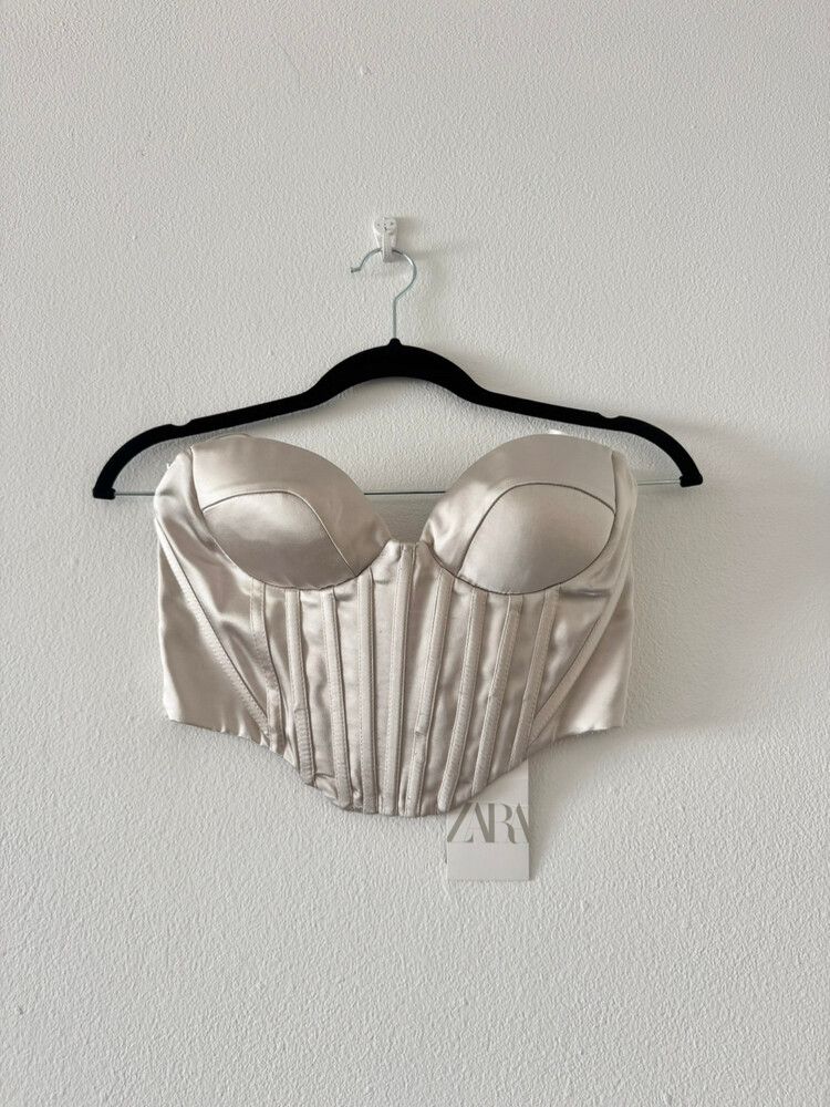 Zara Pearl Structured Corset Top
