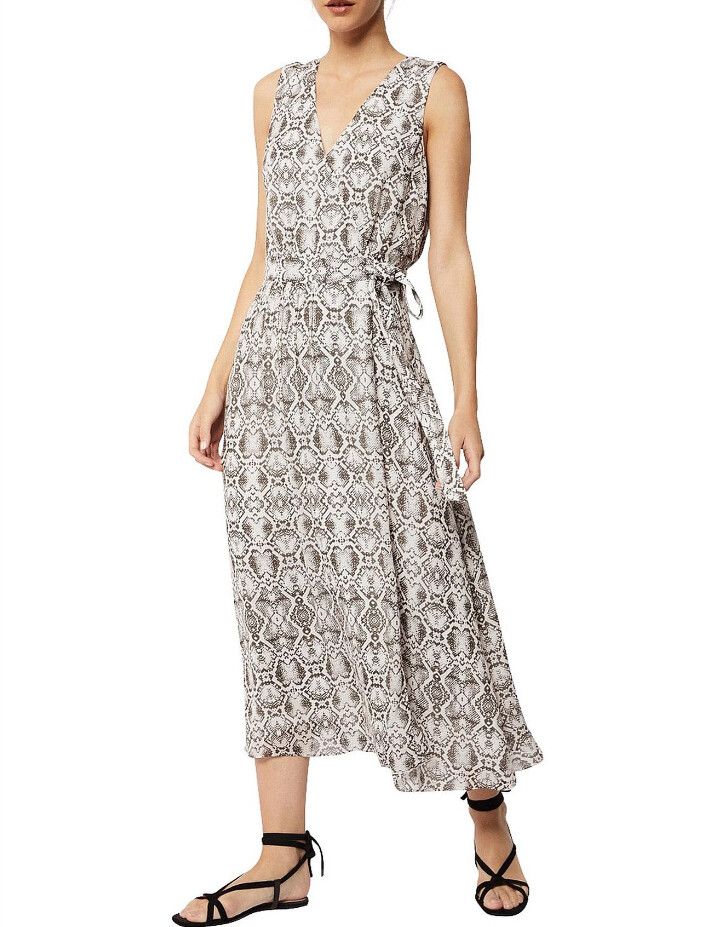 Witchery Printed Wrap Midi Sleeveless Dress, Sz 10