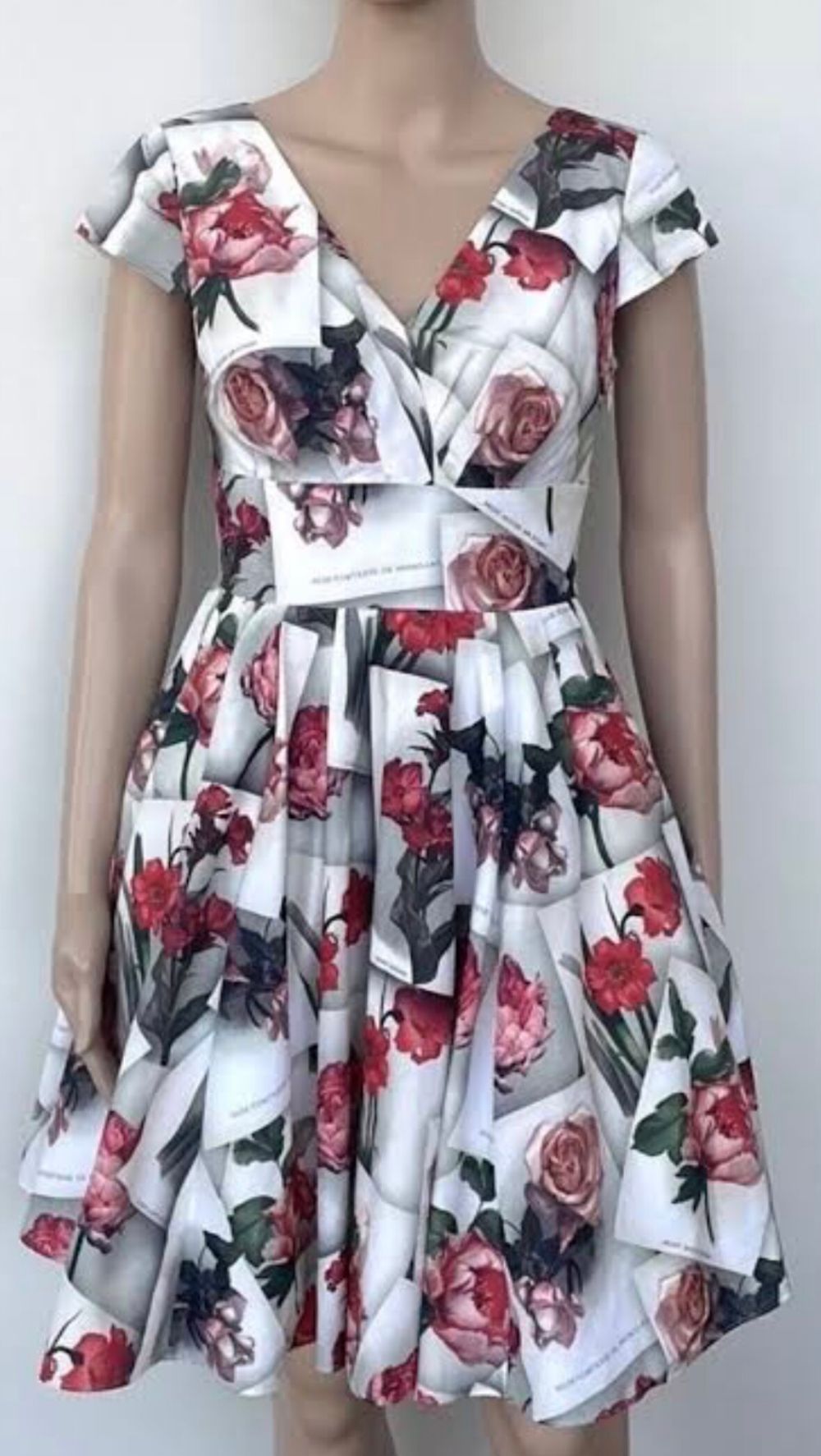 Ted Baker Bequii-Rose Vintage Postcard Print Skater Dress, sz TB2