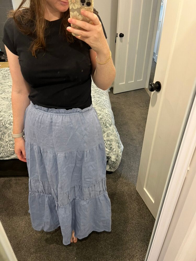 Aere linen blue skirt