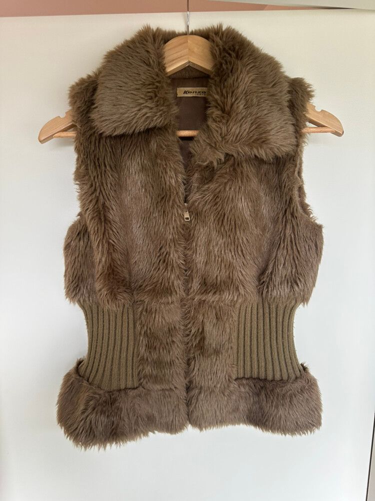 Kenzo Jeans Brown Faux Fur Vest