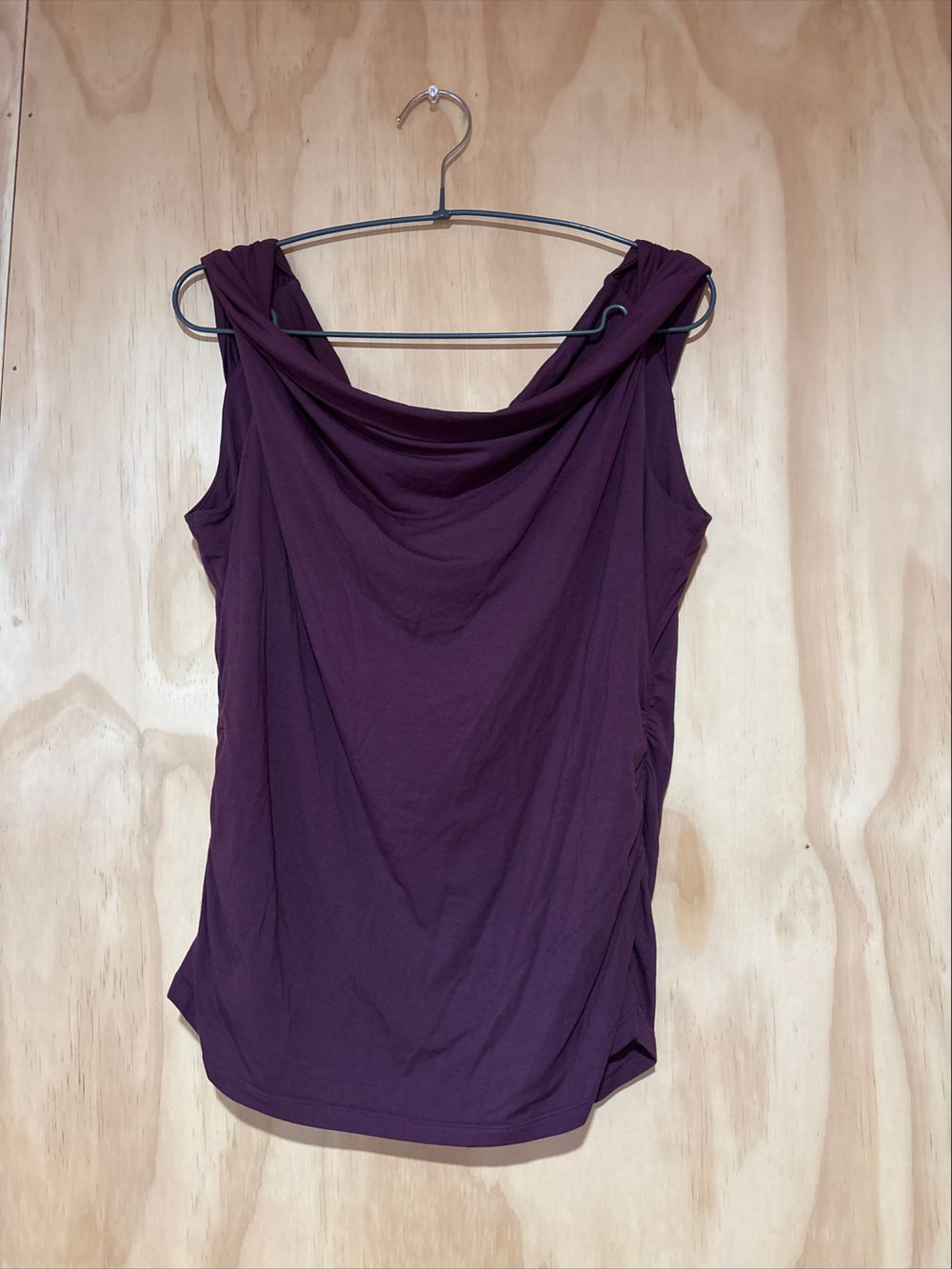 Purple Cowl Neck Sleeveless Top