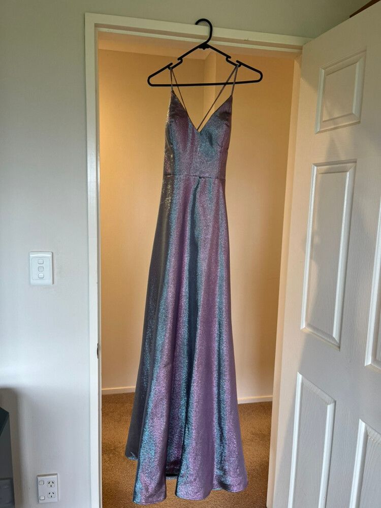 anissa - Holographic purple ball dress on Designer Wardrobe