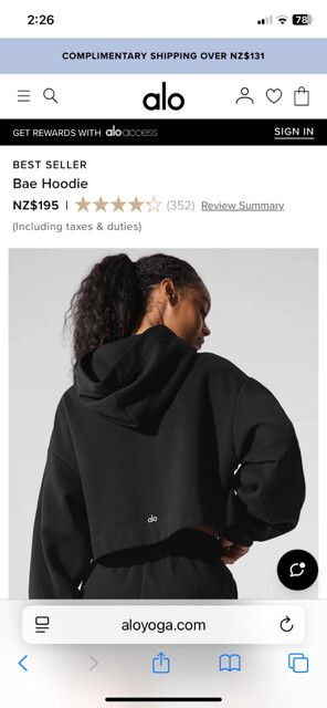 Alo Yoga - Alo yoga Bae Hoodie on Designer Wardrobe