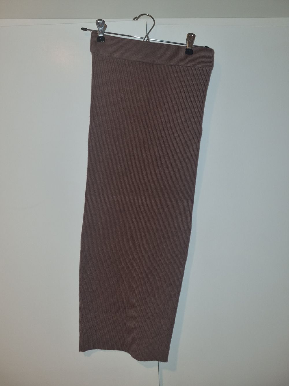 Knit maternity skirt, chocolate