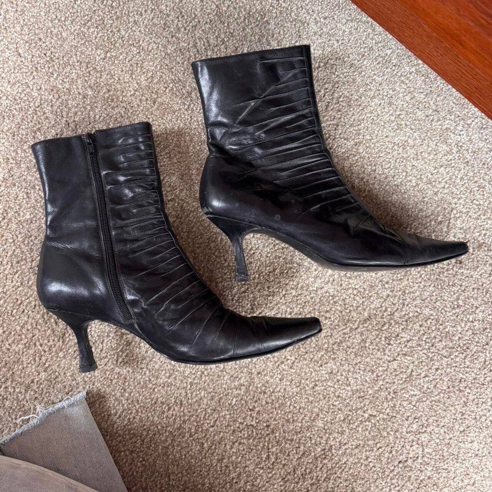 Black Leather Ankle Boots