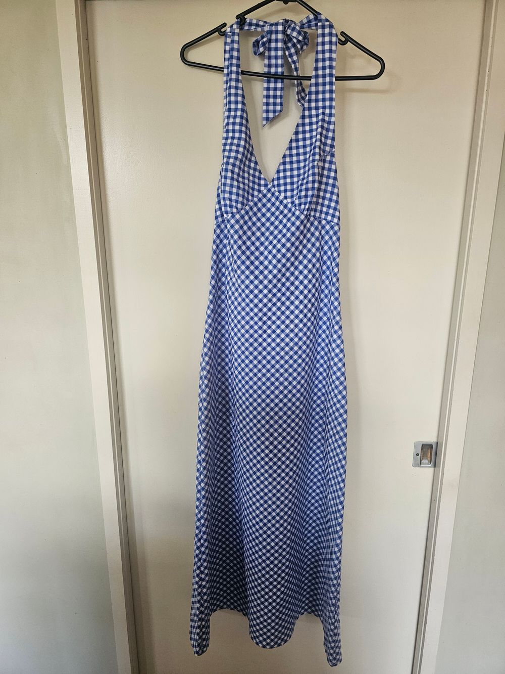 halter neck dresses nz Amedeo Plunge Halter Neck Maxi Dress