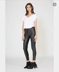 Moochi Luxe Leather Pants with Stretch Inseam Panel, NZ Size 6