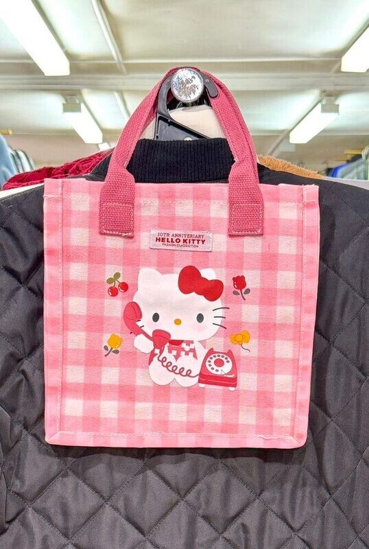 Brand New Hello Kitty Pink Gingham Small Tote Bag