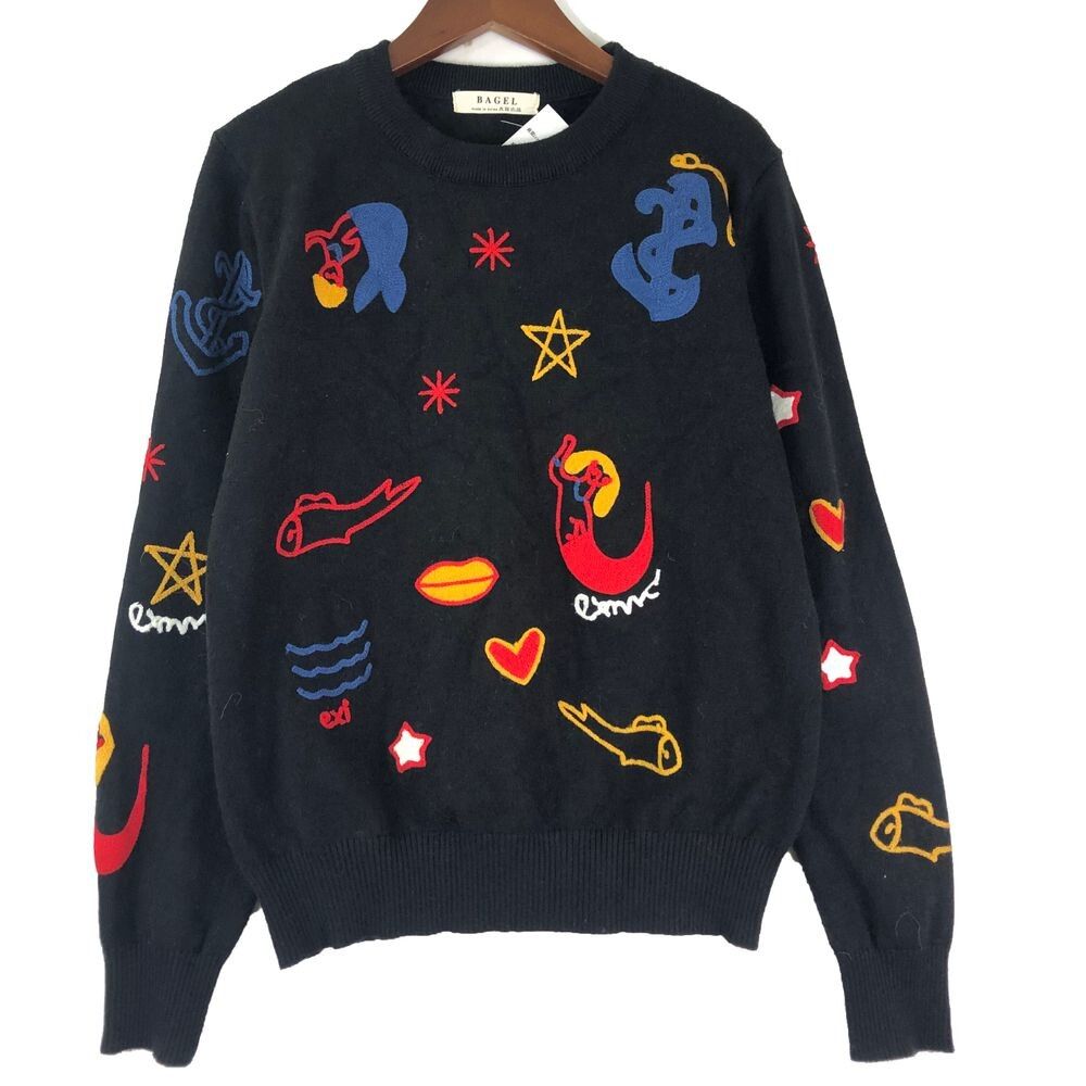 Sold! Brand New Black Fun Playful Long Sleeved Sweater Size 8
