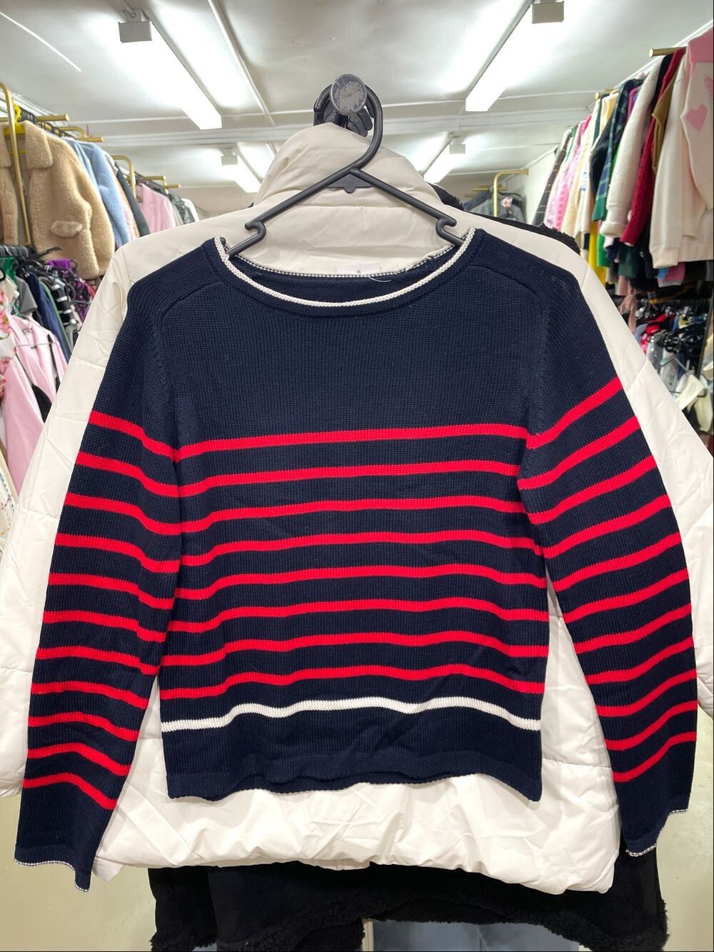 Brand New Navy Stripe Thin Sweater Size 8