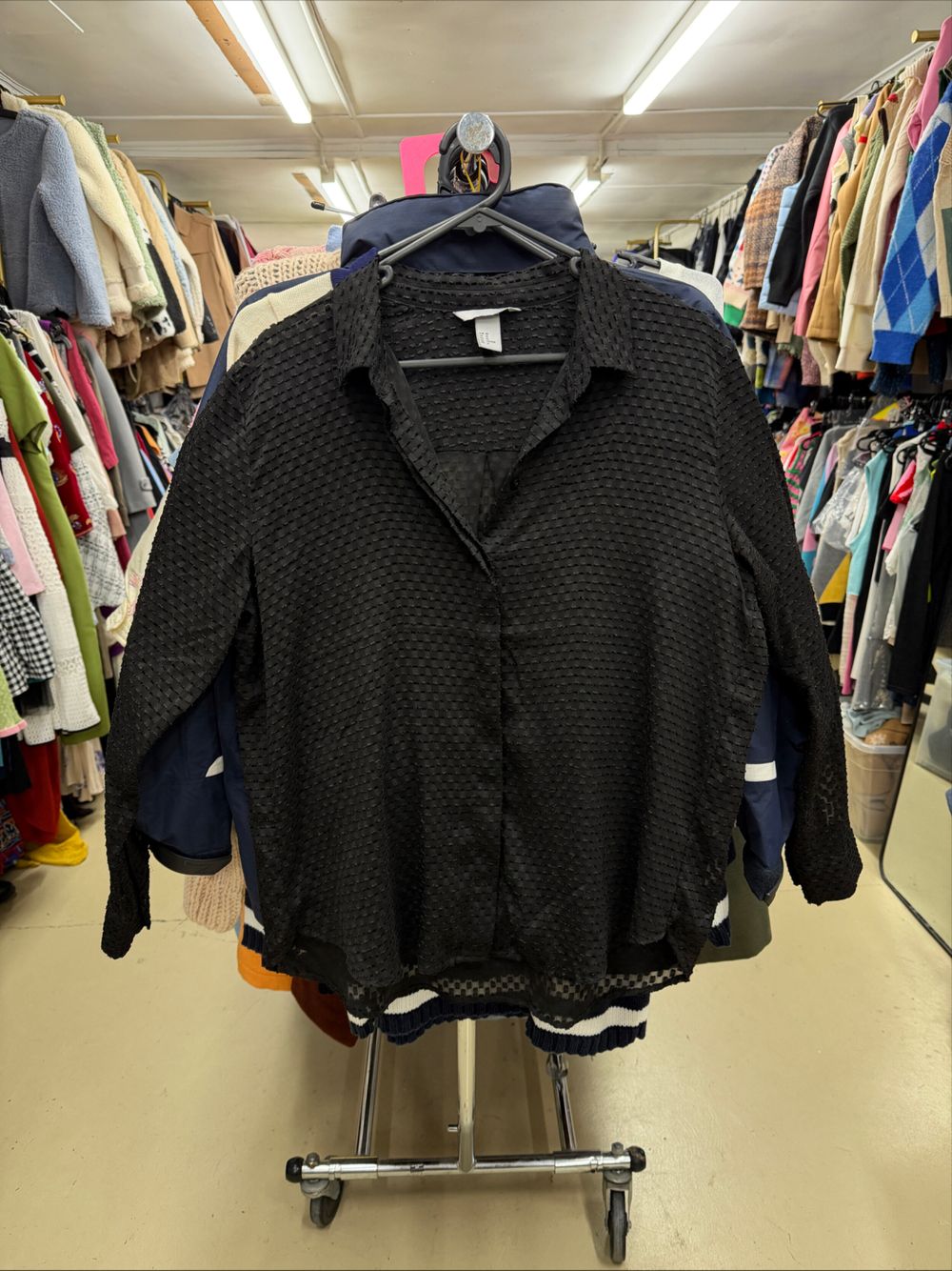 Almost Brand New H&M Black Textured Shirt Size 10-12