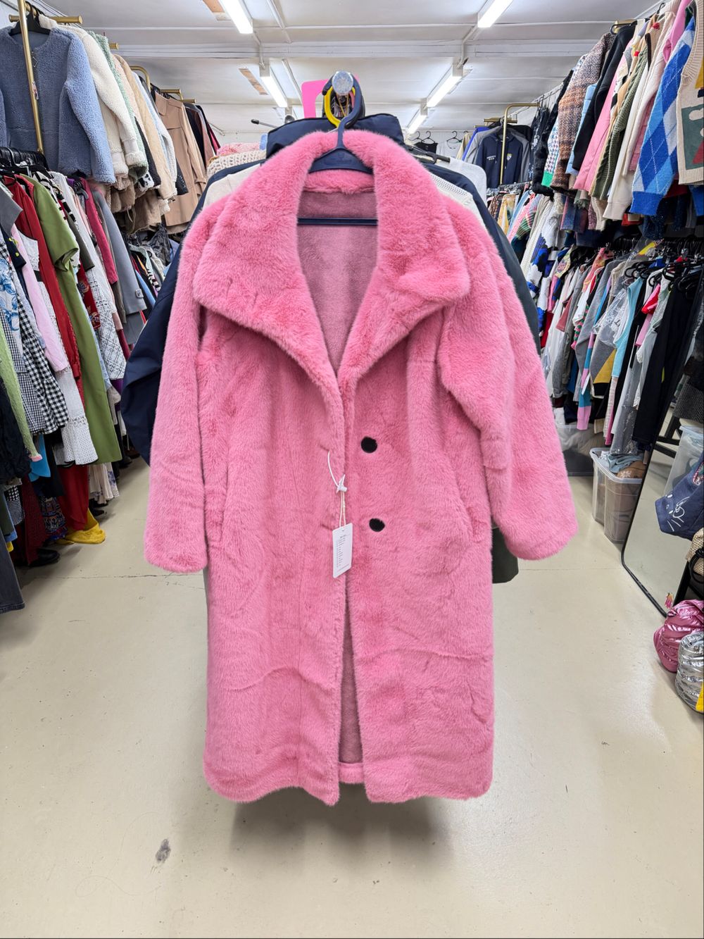 Brand New Pink Extremely Soft Faux Fur Coat Size 8