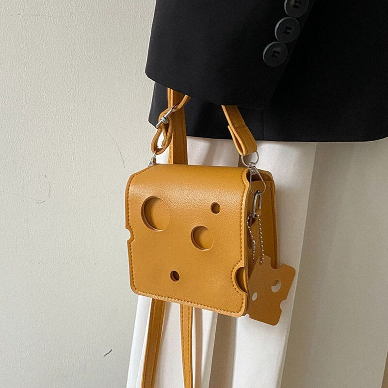 Brand New Cute Square Cheese Mini Crossbody Bag