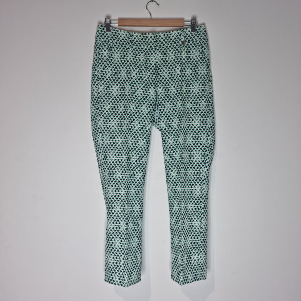 Raffaello Rossi Size 36 (Aus 8 )  Dora Cropped Aqua Dot Print Pants