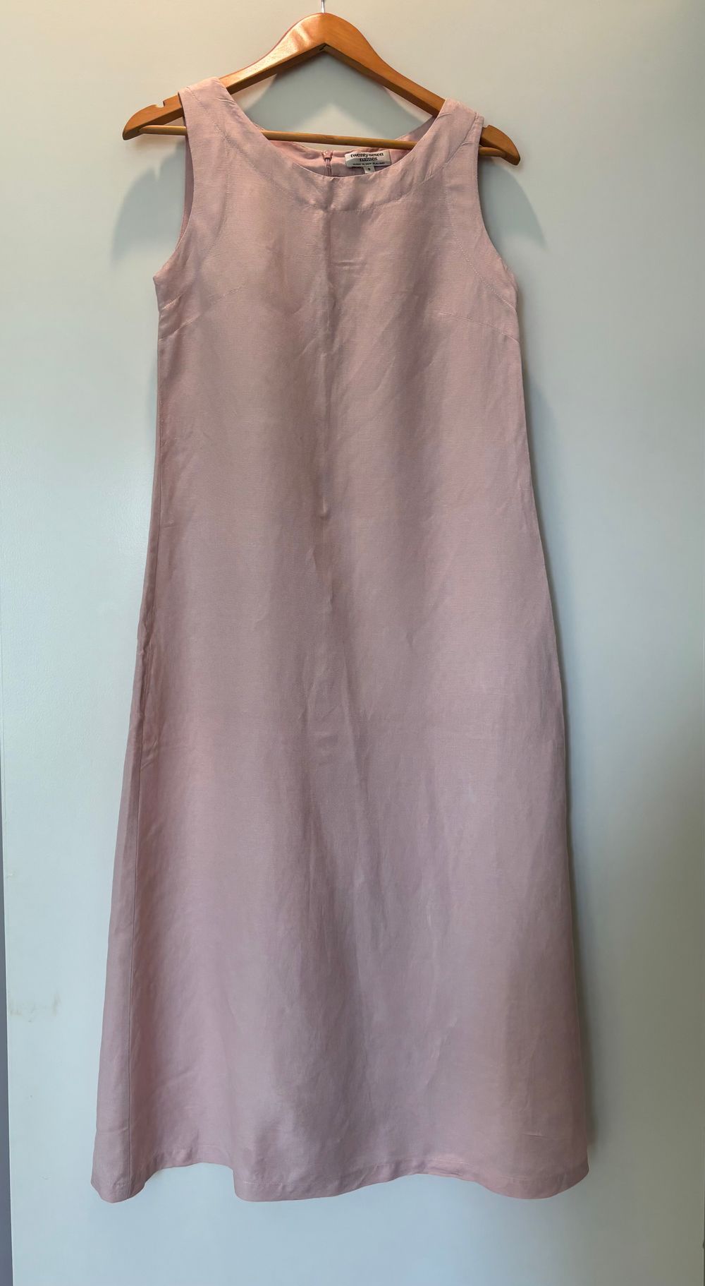 Dusty pink linen shift dress size S