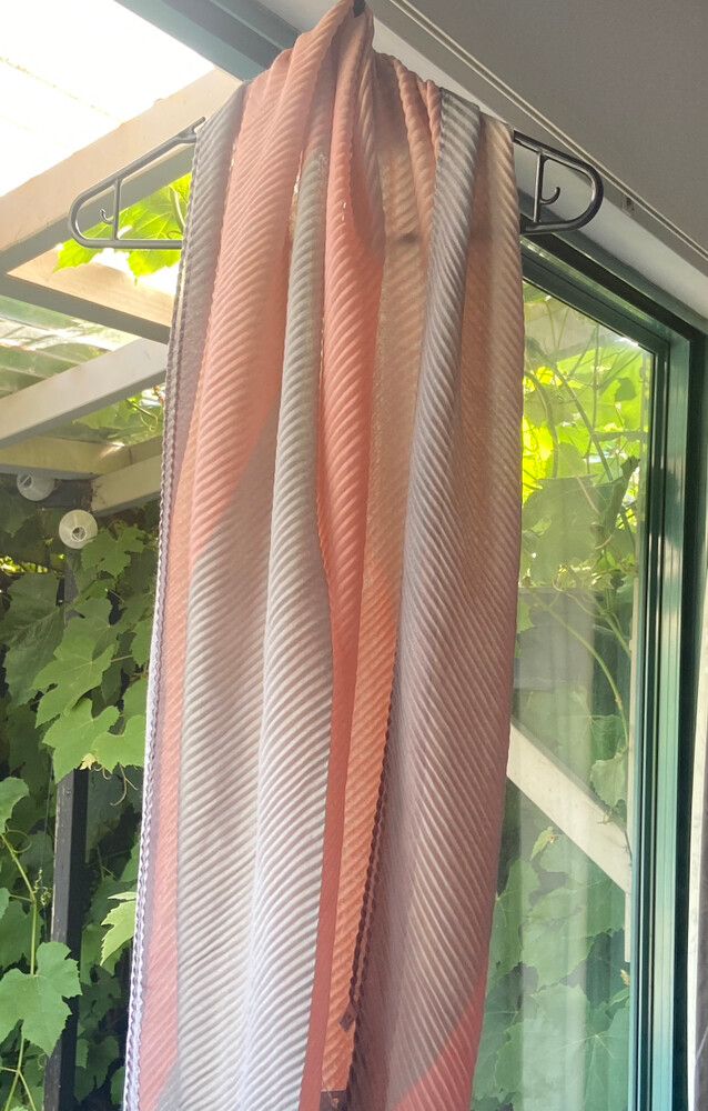 New Pleated Ombre Wrap Scarf – Blush/Grey
