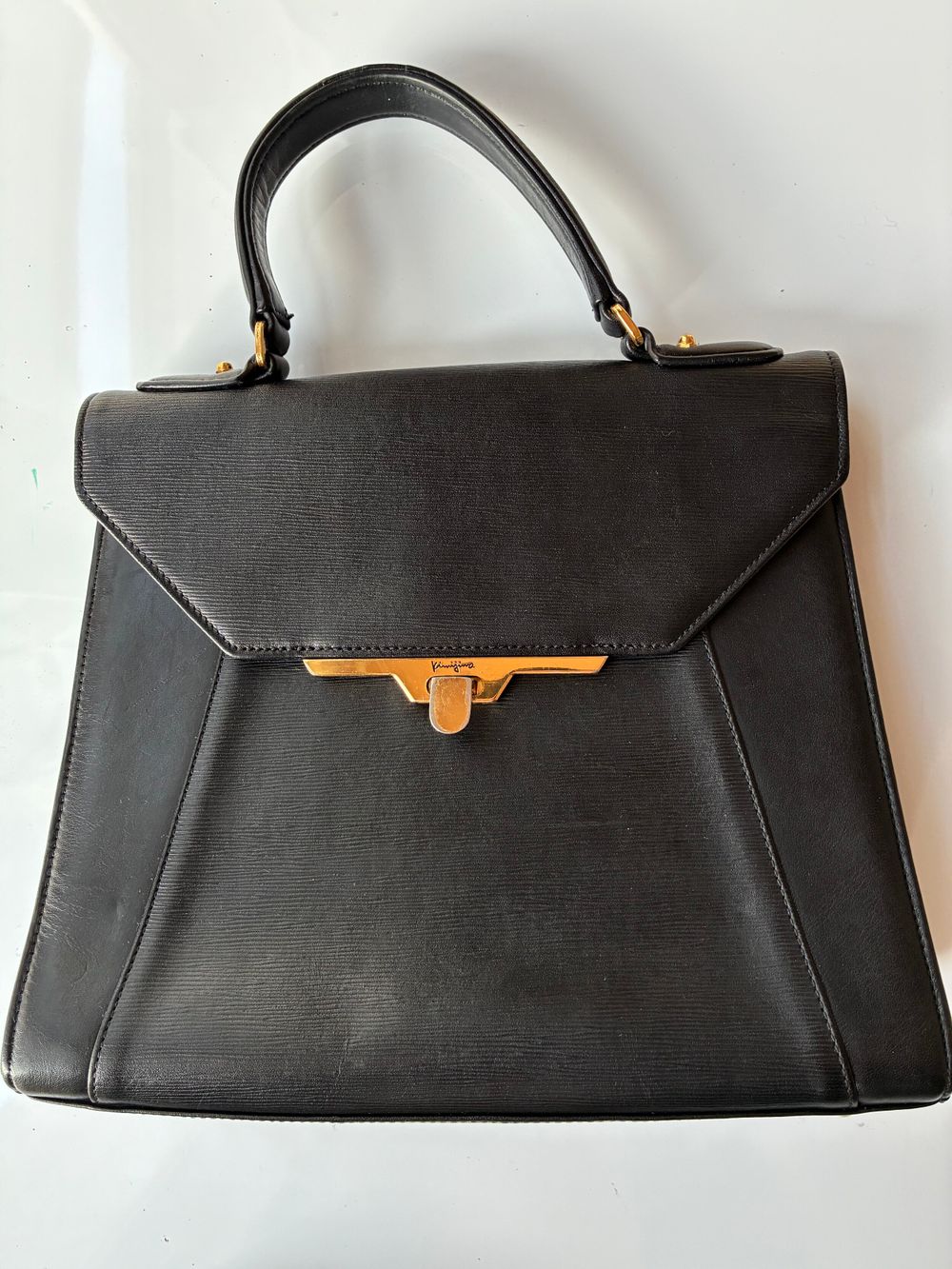 Mademoiselle Kimijima Black Top-handle Handbag * Rare Find *