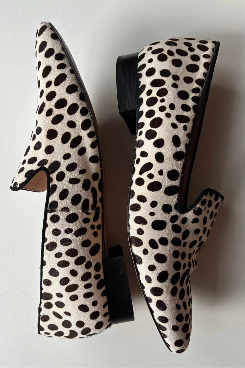 Isabella Anselmi Dalmatian Print Calf Hair Loafers