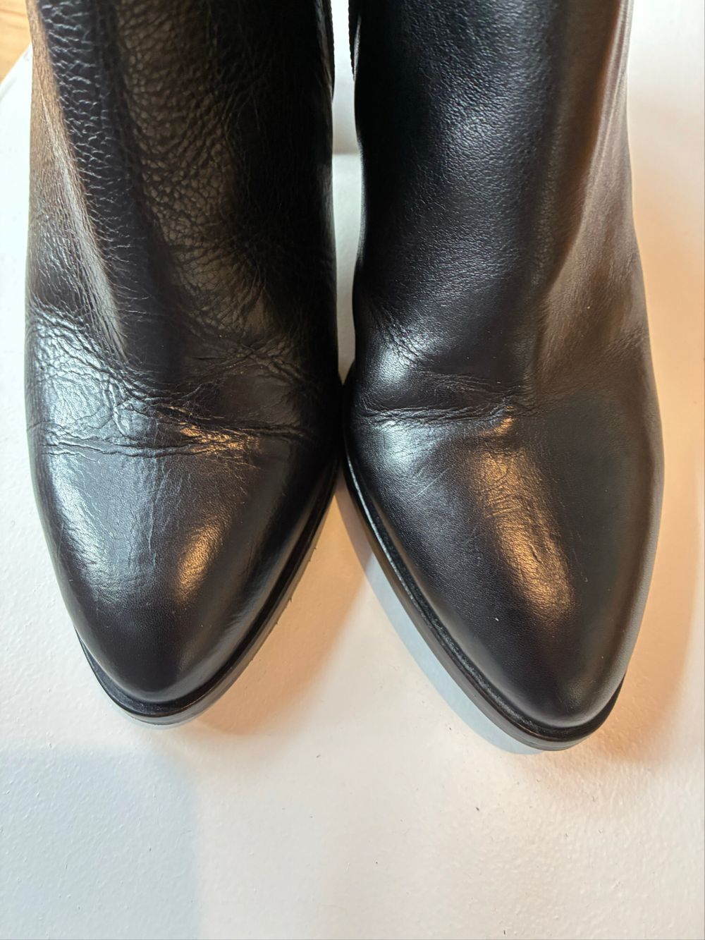 Zinda Black Leather & Leopard Pony Hair Ankle Boots