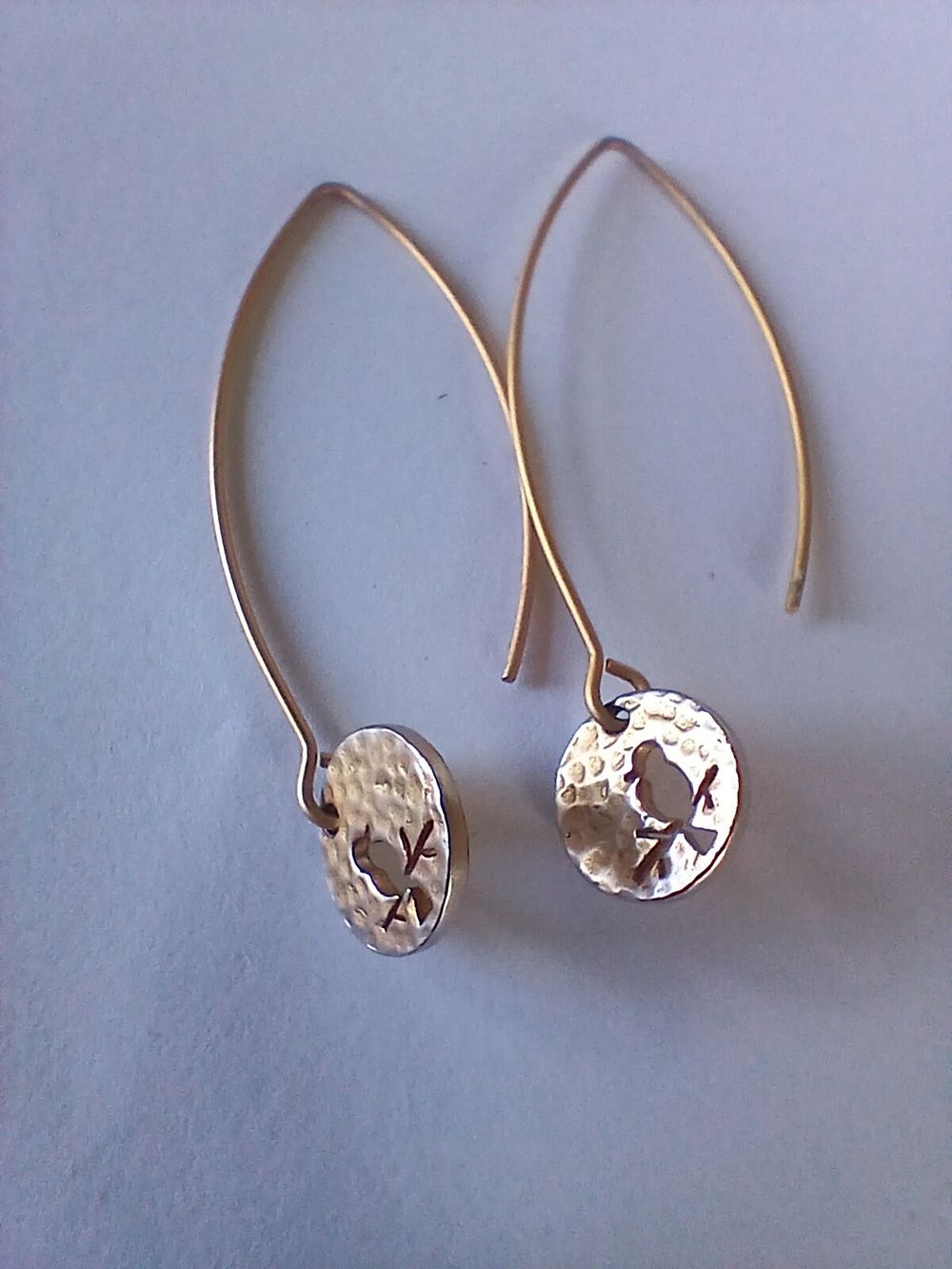 Gold Bird Drop Earrings