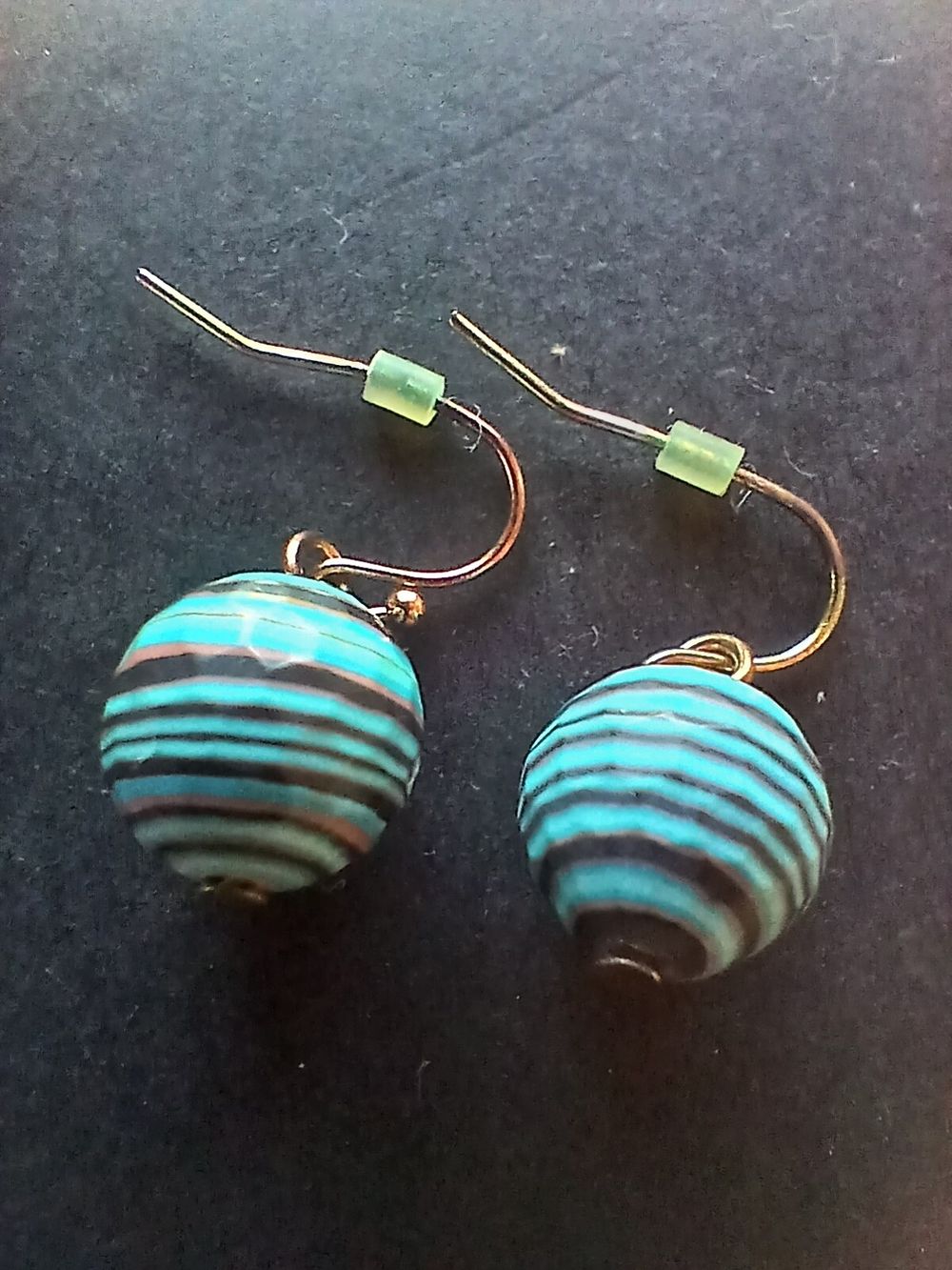 Striped Bead Drop Earrings