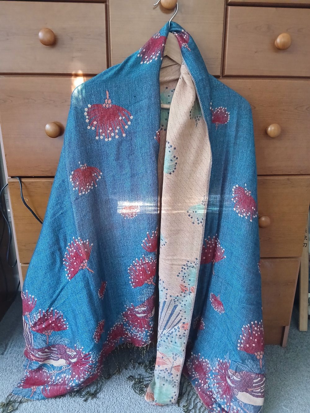 Pohutukawa & fantail scarf