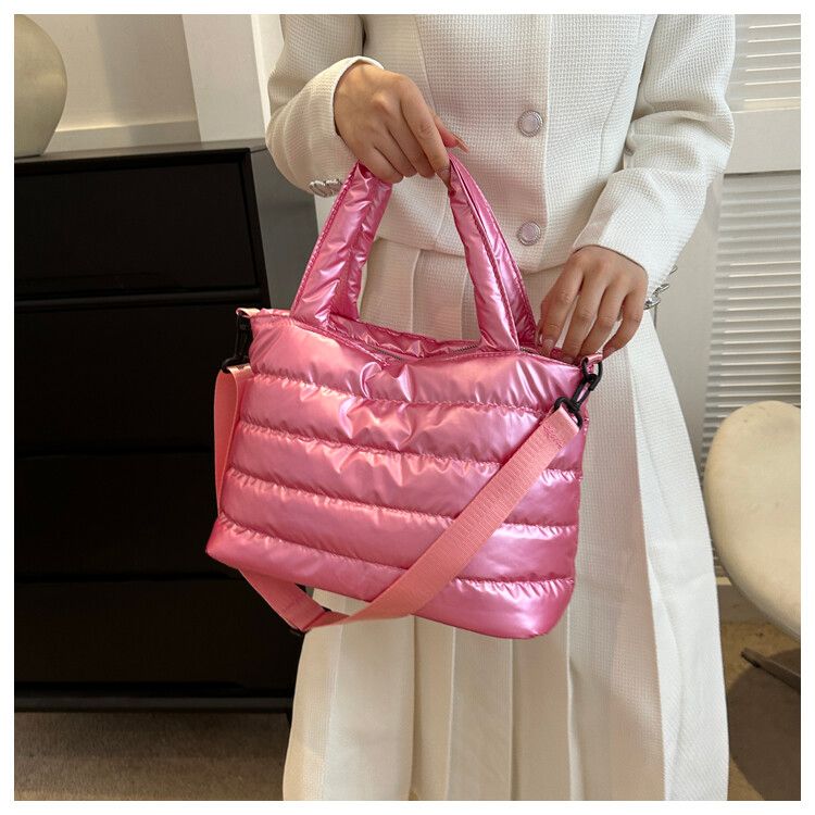 Brand New Electric Pink Puffer Shoulder HandBag