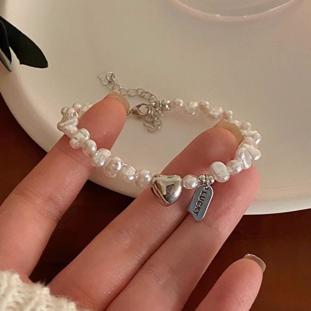Brand New Elegant Cream White Pearls Styled Charm Bracelet