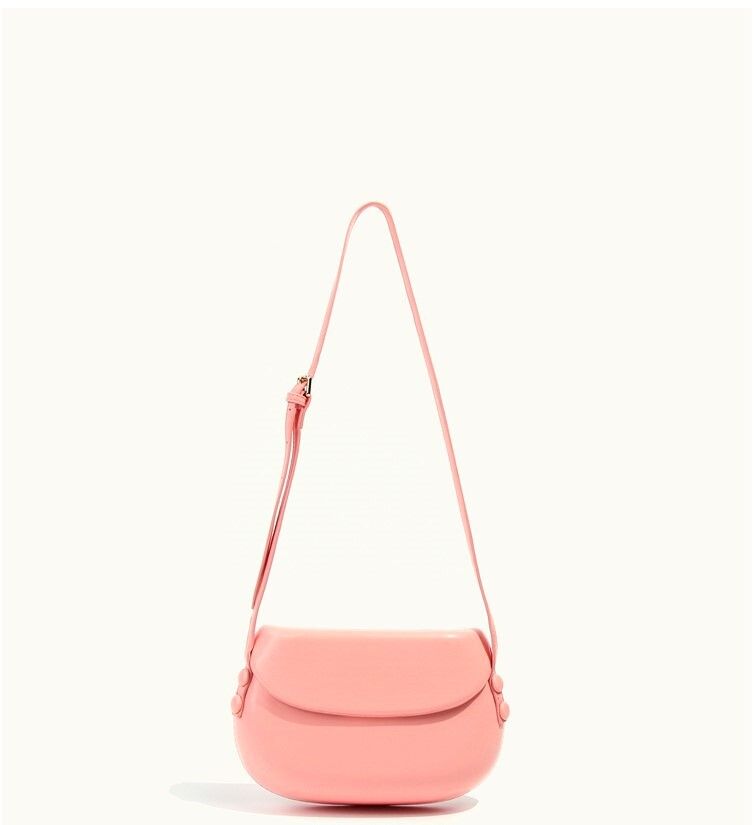 Brand New Sleek Soft Pink Hard Body Shape Bag With Strap