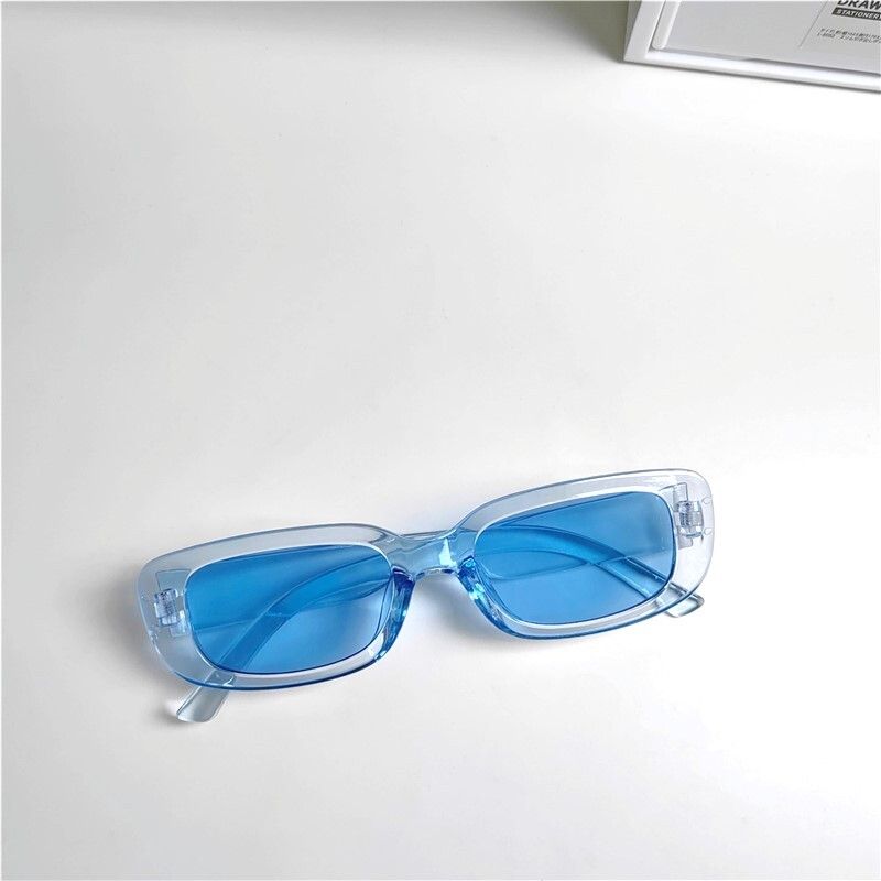 Brand New Clear Frame Blue Lens Sunglasses