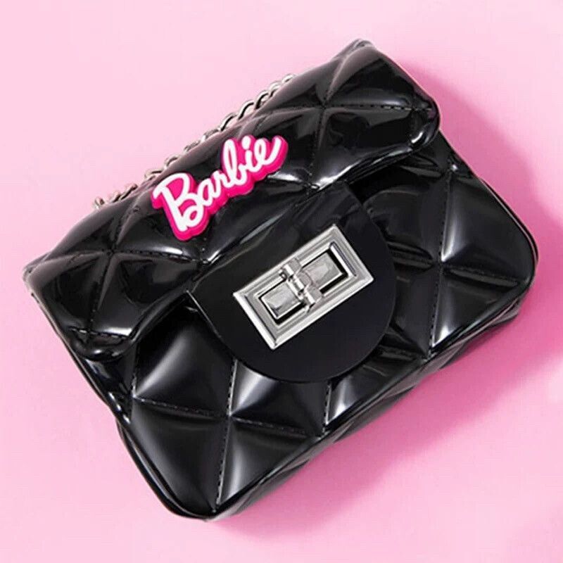 Brand New Small Cutie Black Barbie Crossbody/ Shoulder Double Chain Bag