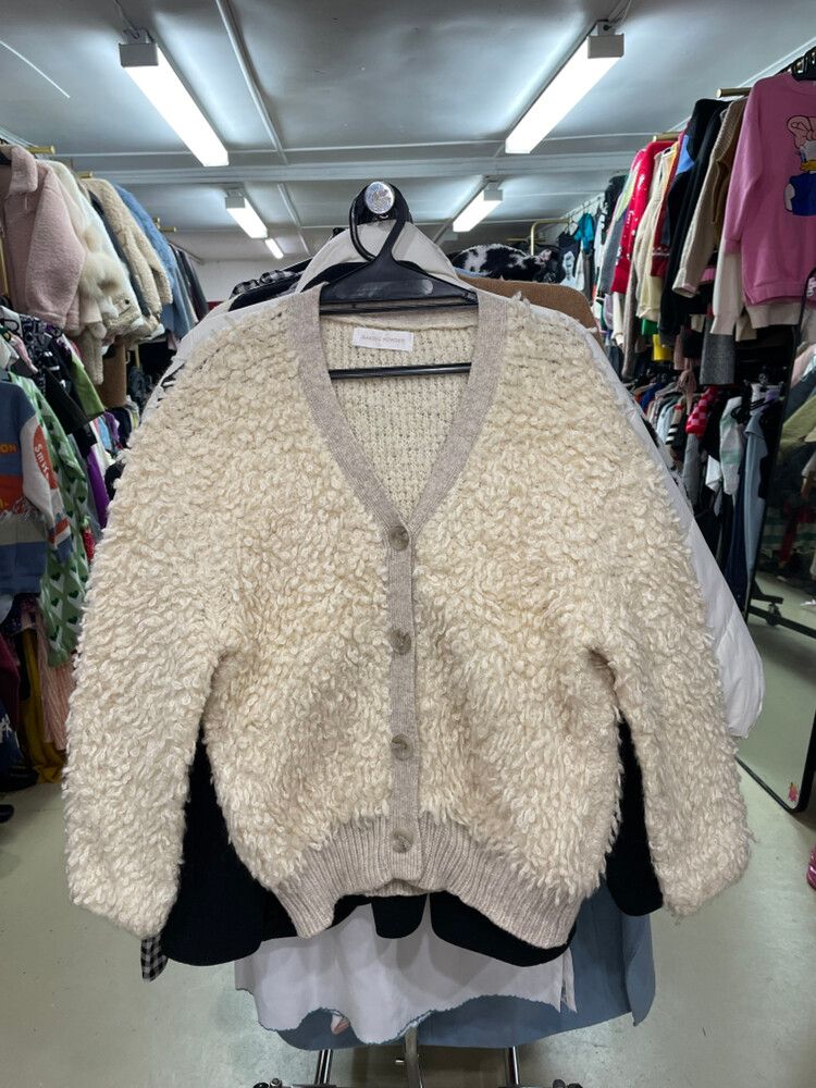 Brand New Wool Blended Cream White & Oat Knit Cardigan Sweater Size 10-12