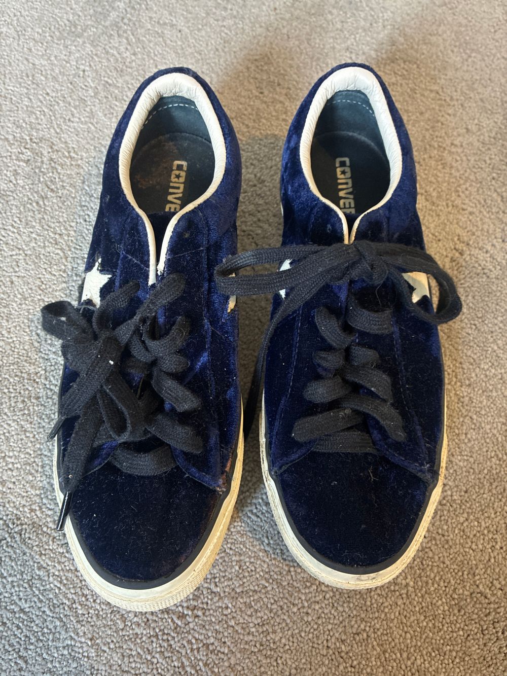 Converse Navy Velvet Sneakers