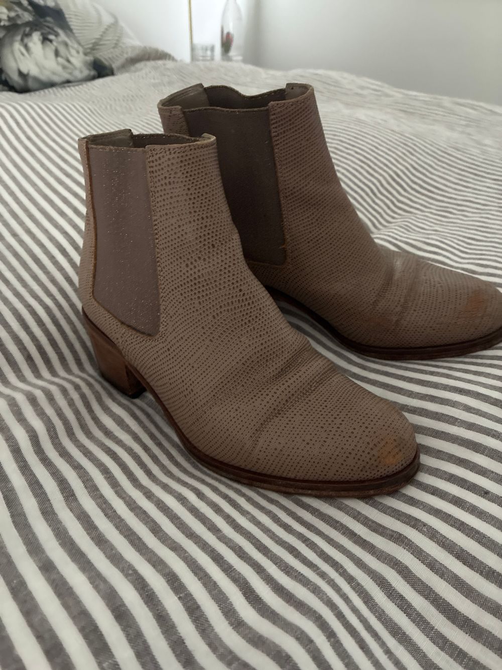 Beau Coops Beige Ankle Boots