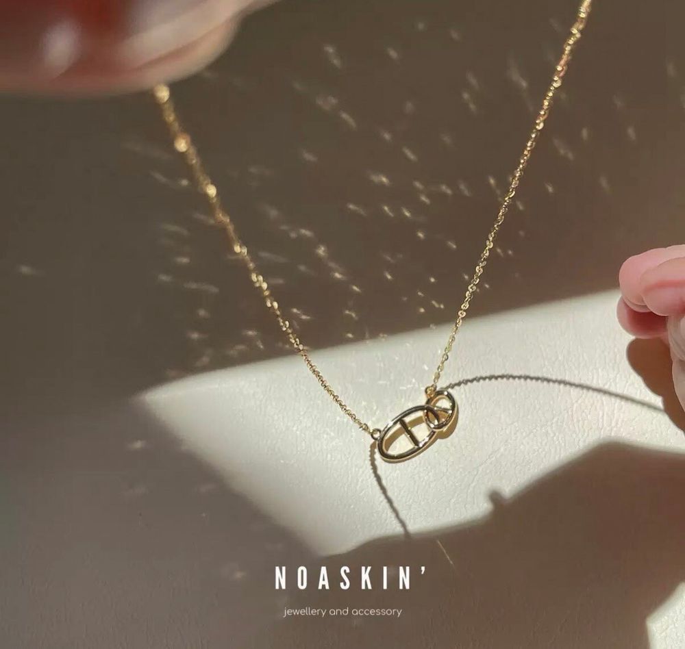 14k Gold Pig Nose Necklace Super Shiny Polished