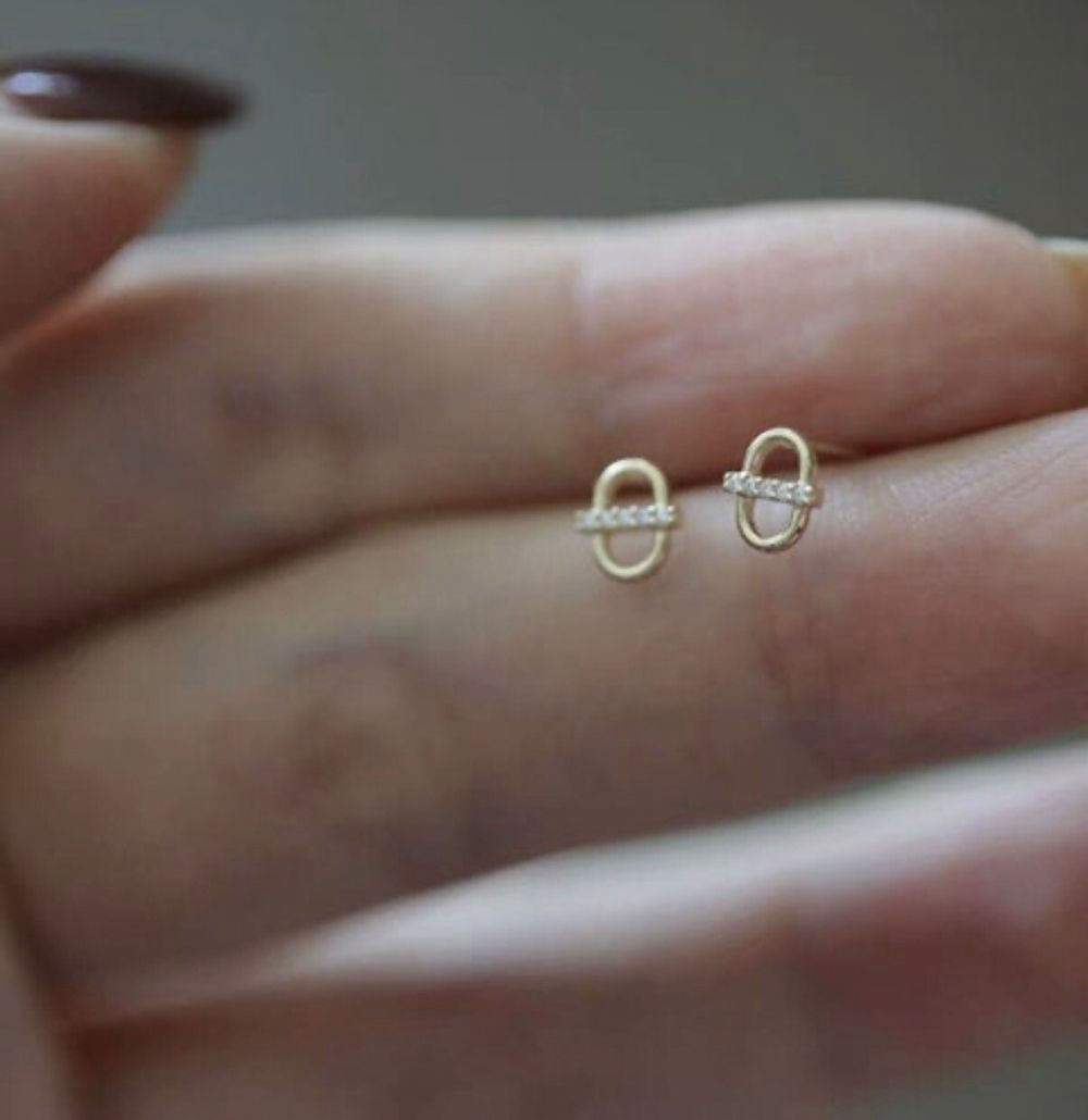 14k Gold Pig Nose Earrings Super Shiny Polished