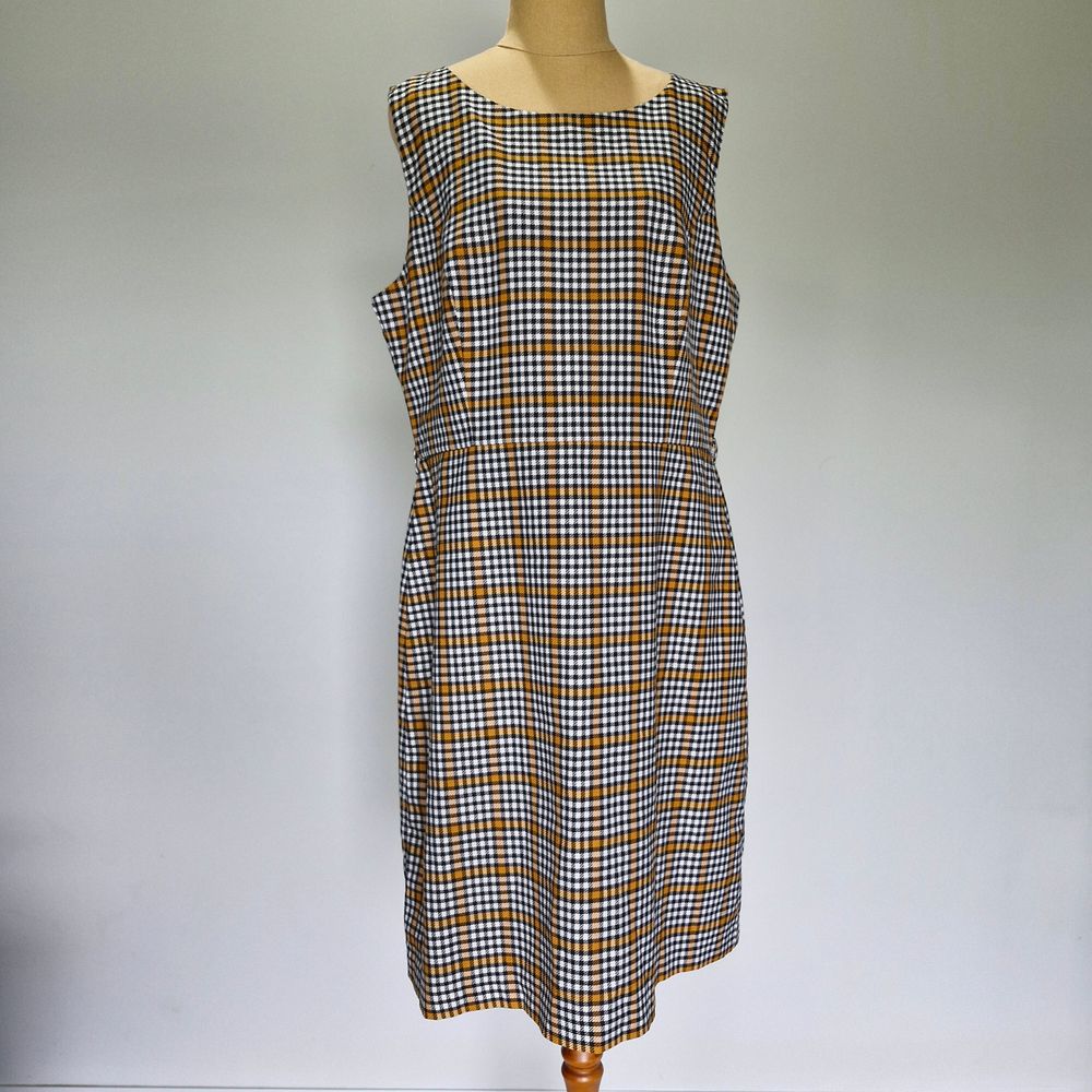 Review Zoe Multicolour Plaid Check Sleeveless Sheath Dress Size 16