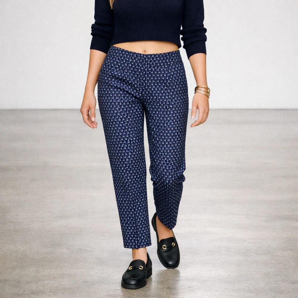 Club Monaco Ali Low-Rise, Slim‑Leg Tailored Jacquard Crop Pant