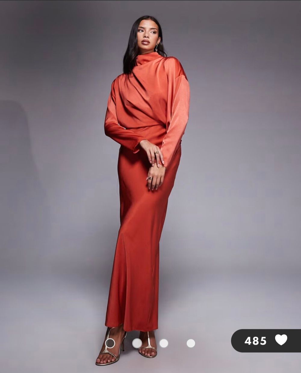 Asos satin rust dress